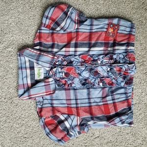 12 month Elmo Patriotic Americana plaid blouse